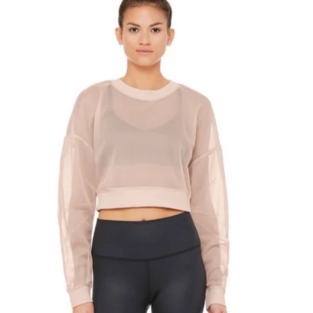 ALO Yoga Sheer Blush Crop Top